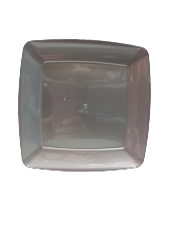 پیش دستی کیک خوری چهارگوش نقره ای